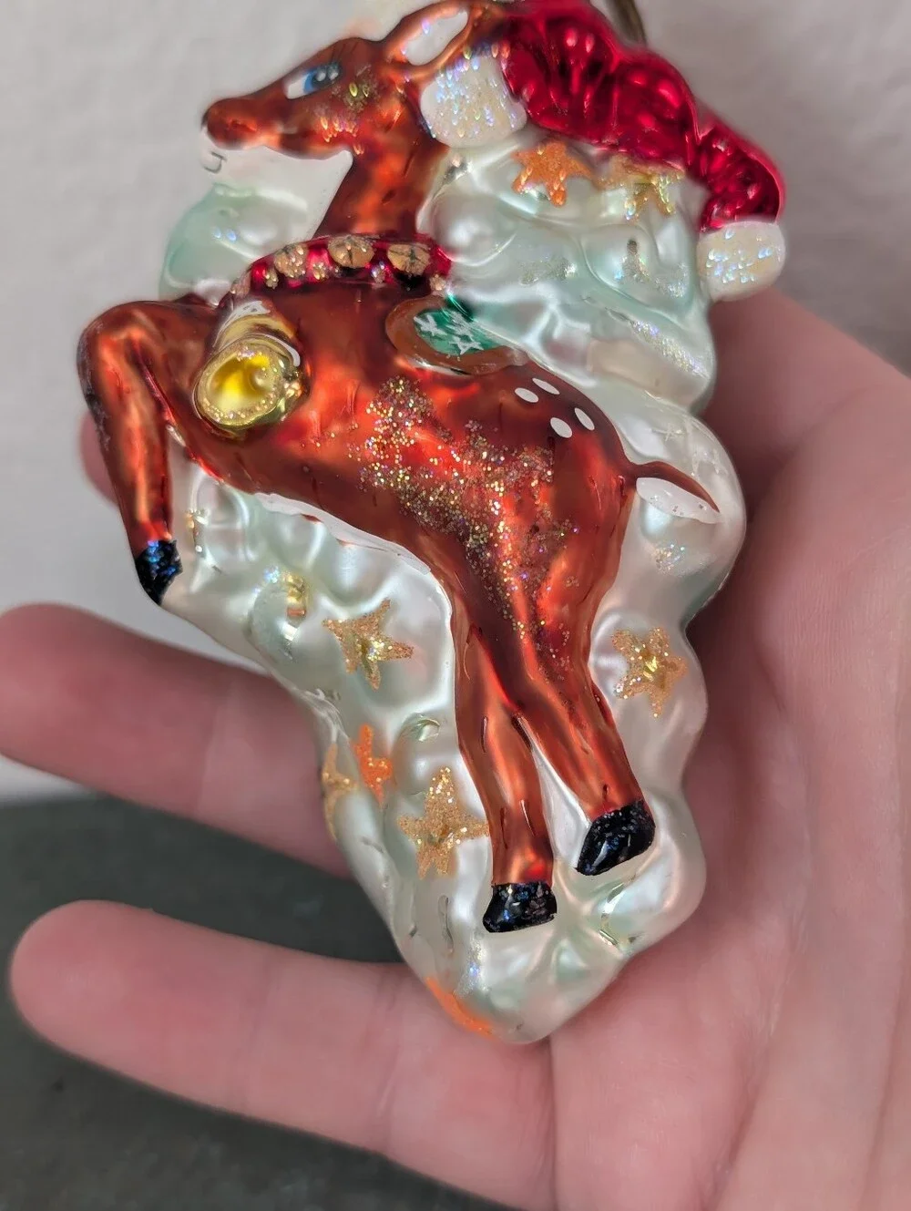 Radko DASH-HER Flying Reindeer Dasher Glass Christmas Ornament 00-991-0